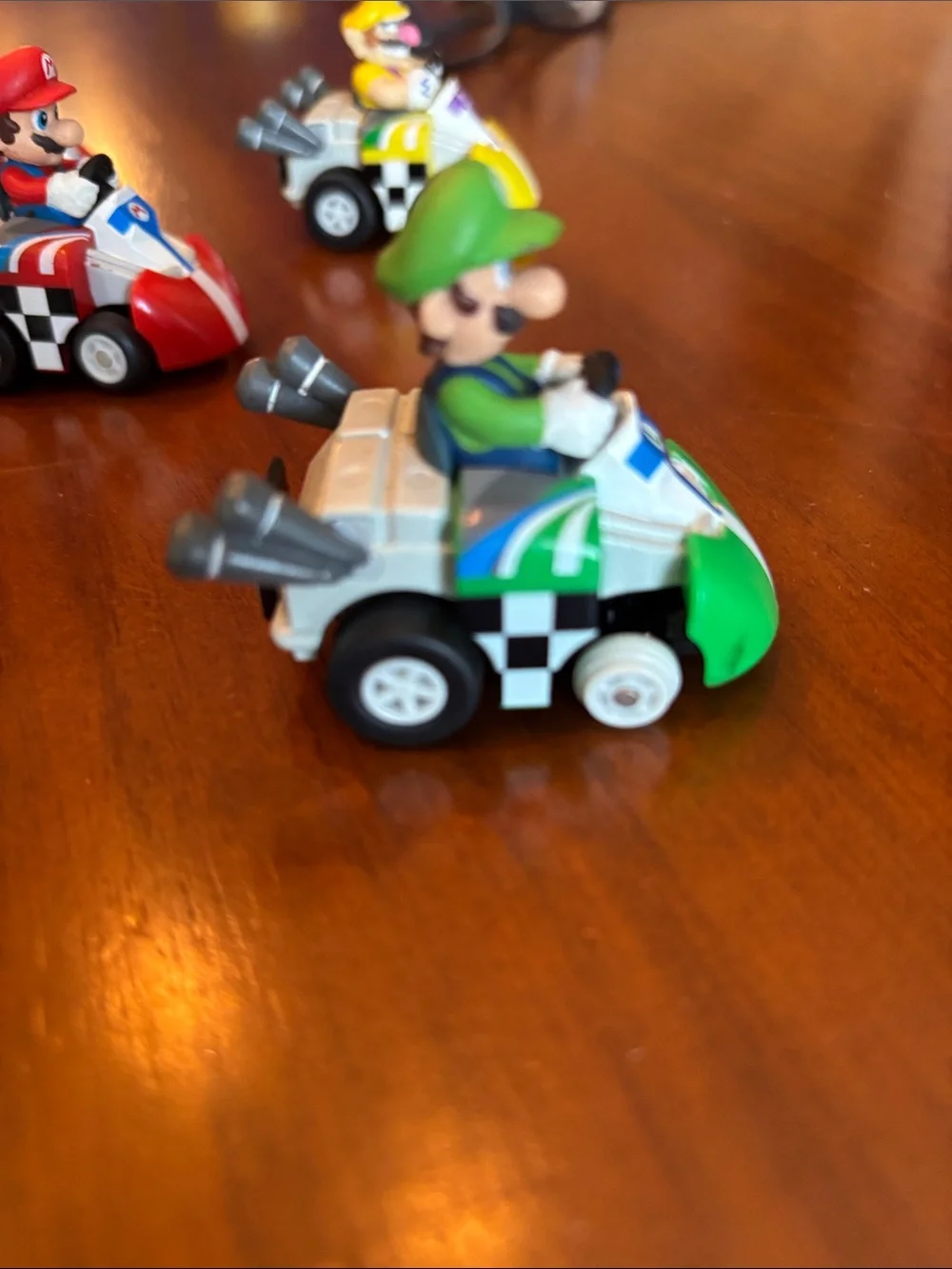 Nintendo Mini Character Push Cars in Red, Yellow, Green